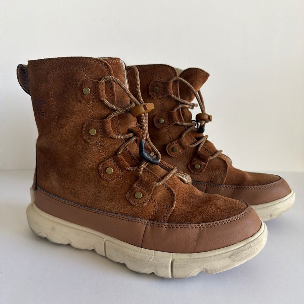 Sorel Youth Unisex Explorer Lace Waterproof Boots Size 5 EUC